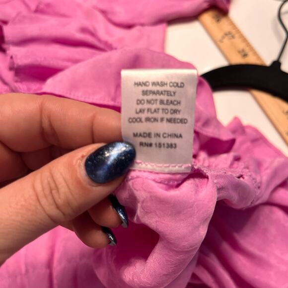 Current Air Pink Embossed Ruffle Mini Dress Size Small - Picture 6 of 10